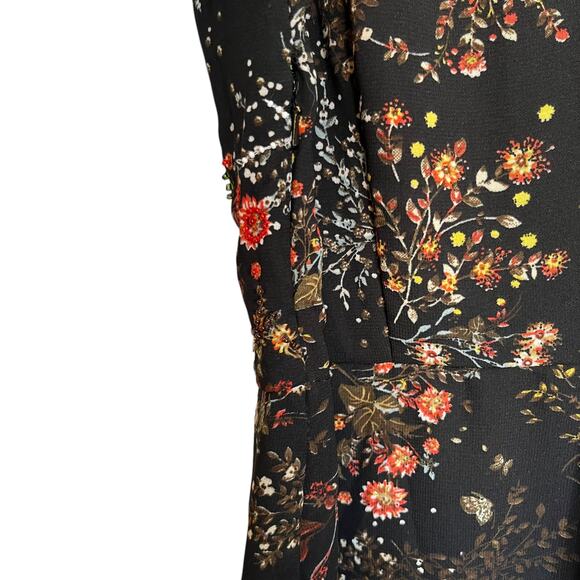 Modcloth Embellished to Perfection Black Floral Beaded Sequin A-Line Midi Dress - Picture 9 of 13